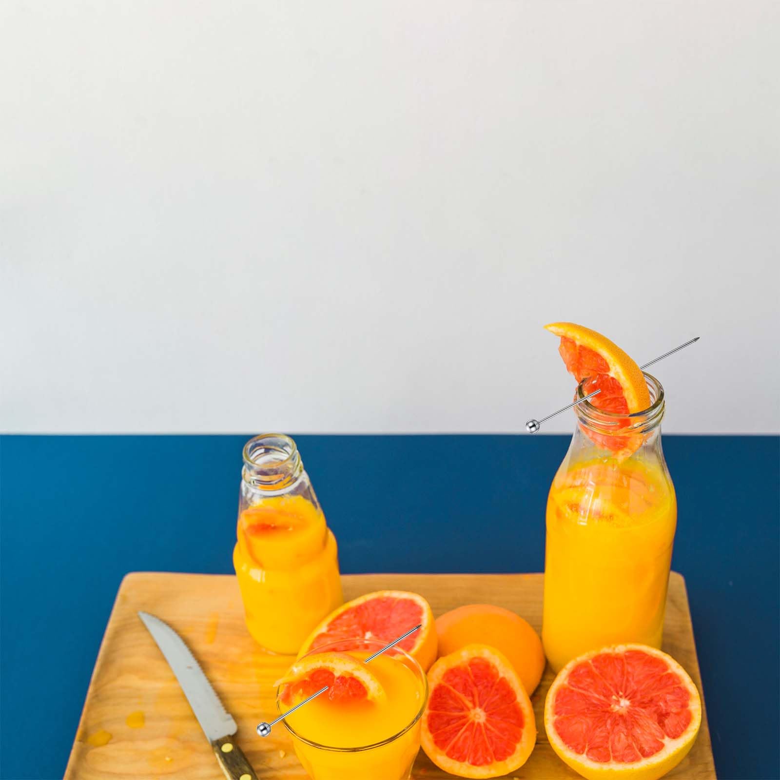 20 Piques à Cocktails En Inox + 2 Agitateurs - Réutilisables, Pour Fêtes Et Apéritifs