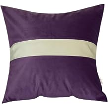 TangDepot Soft Velvet Striped Pillow Covers 2P 12x12 Navy Blue