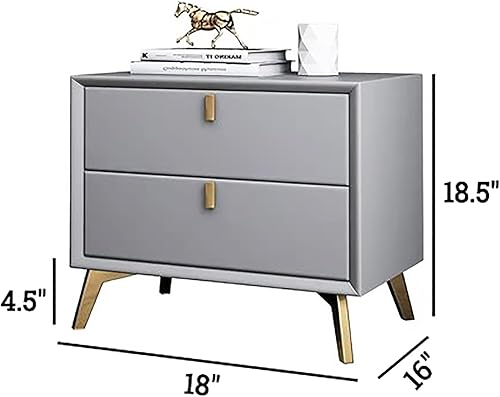 Miniatura 2 de HM&DX Mesita de noche de madera maciza con cajones, moderna de mediados de siglo para dormitorio, sala de estar, mesa auxiliar de madera de primera