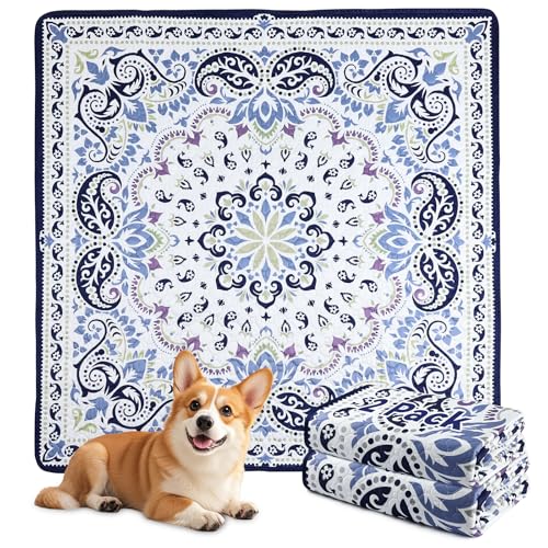Image of Mozin Washable Pee Pads for Dogs, 2 Pack Super Absorbent Reusable Puppy Pads Waterproof, Leak-Proof & Non-Slip Whelping Pad for Potty Training, Playpens, Crates, Floors, Beds, and Couches 36 inchx36 inch