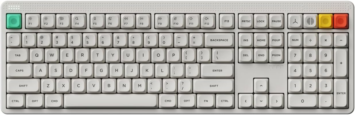 nuphy Node100 Wireless Mechanical Keyboard, Hot Swappable Custom Bluetooth Keyboard, 109 Keys Computer Gaming Keyboards, Supports Touch Gestures, PBT Keycaps, RGB Backlit, Bluetooth/2.4GHz/USB-C