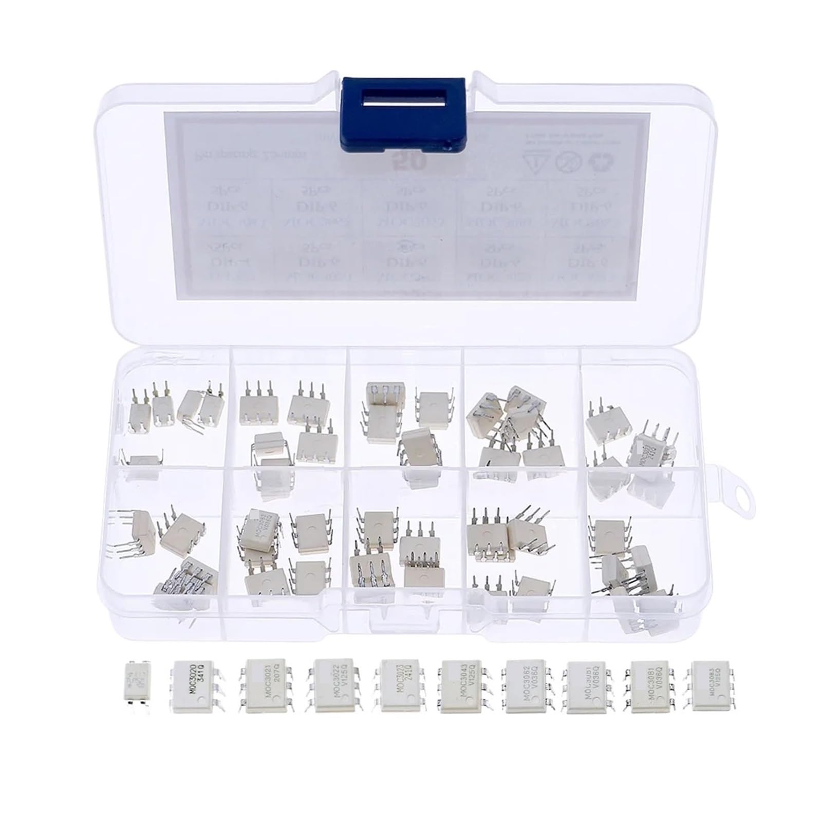 50pcs/Box Optocoupler Kit TLP521 MOC3020 MOC3021 MOC3022 MOC3023 MOC3043 MOC3062 MOC3063 MOC3081 MOC3083