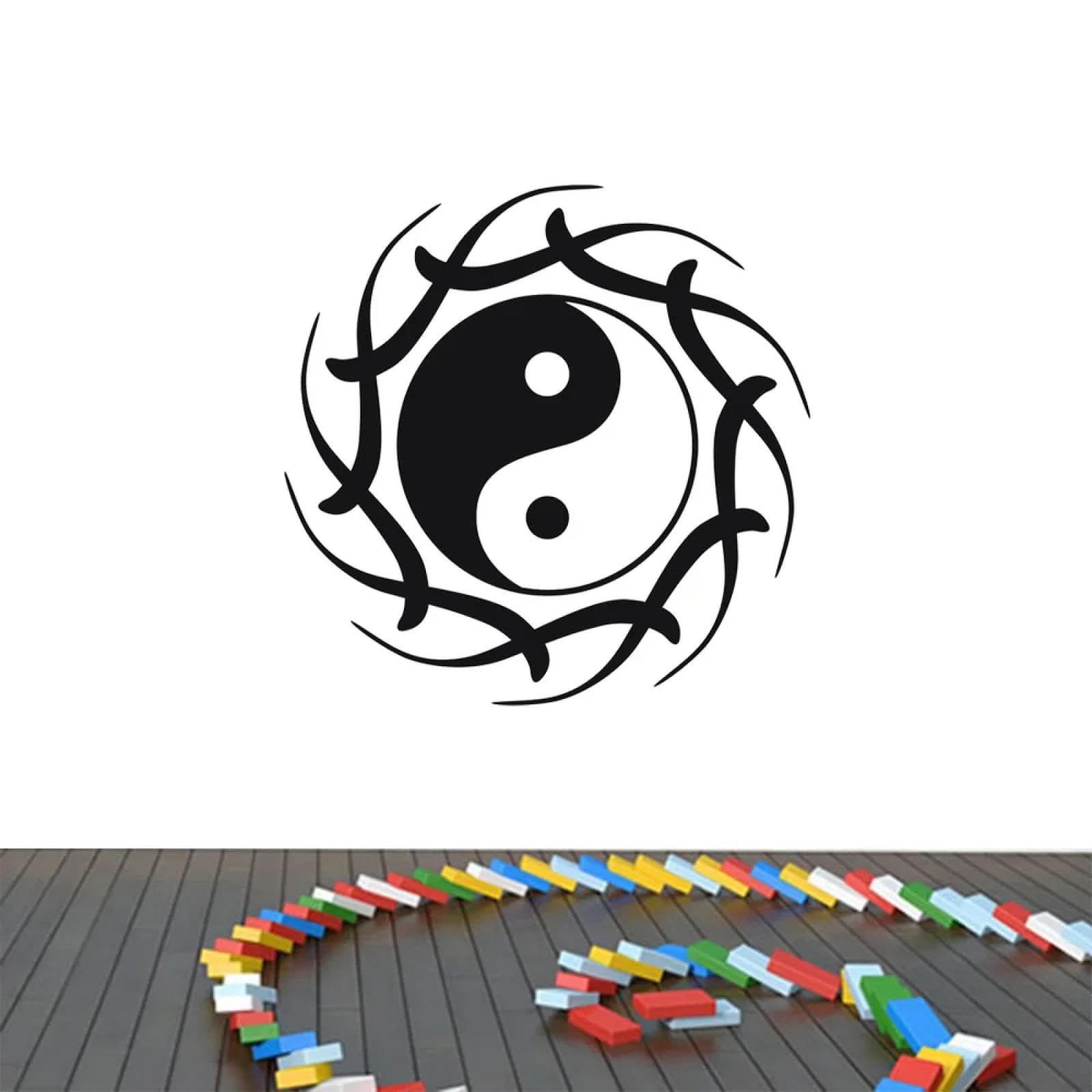 WEIMEIJIE Yin Yang Tai Chi Lotus Meditation Vinyl Home Decor Gym Club Studio Office Stickers