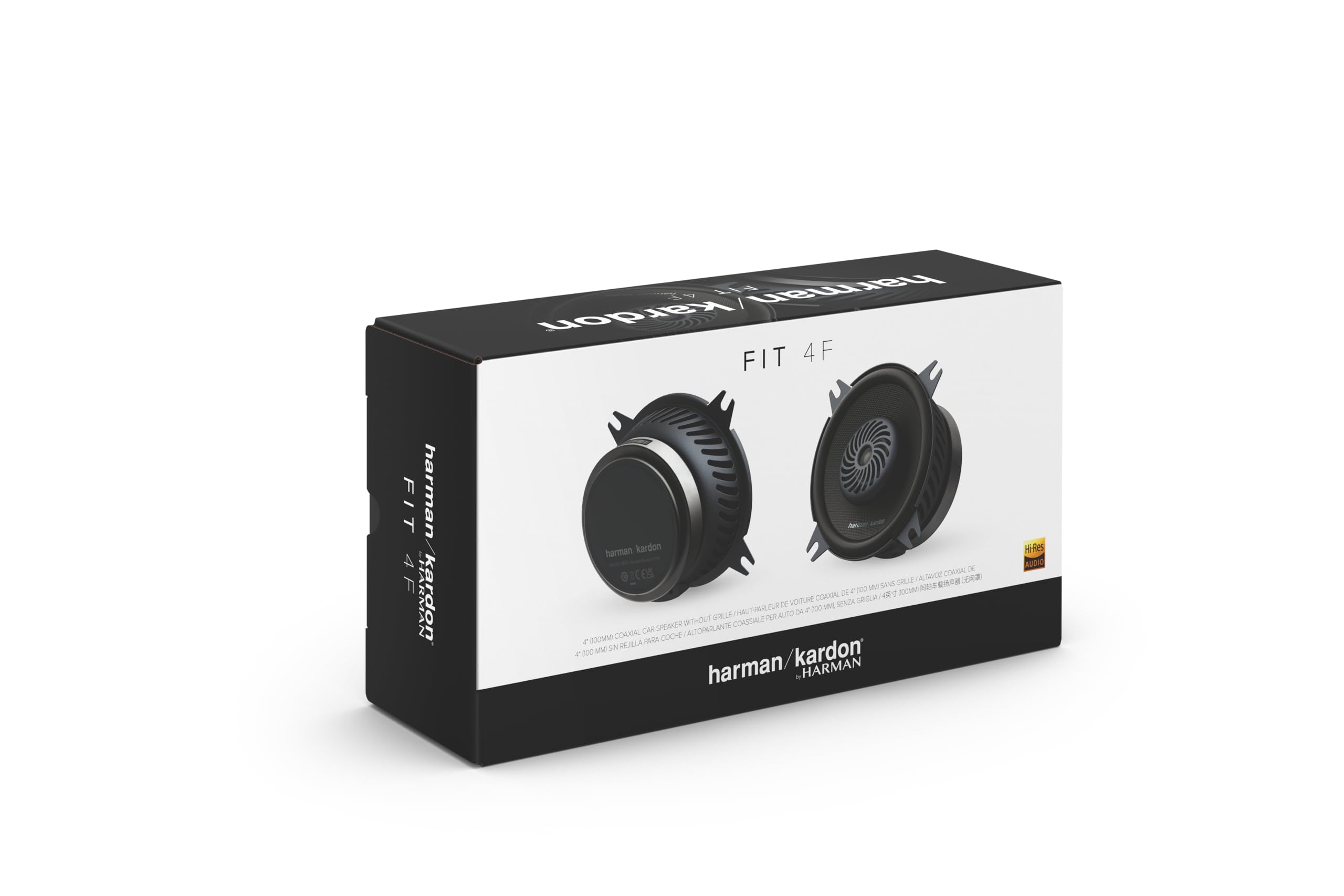 Harman Kardon FIT 4F Koaxial Lautsprecher Auto 10mm (4 Zoll): Car HiFi Lautsprecher mit 35W RMS und 280W Peak, klare Stmmen Nachrüstlösung für kompakten Klang - Paarweise