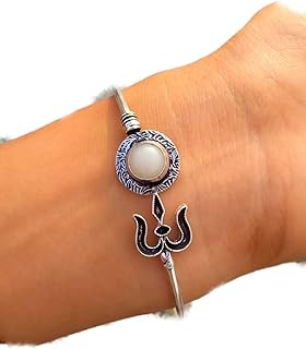 Freshwater Pearl Bangle, Adjustable Bangle, 925 Sterling Silver Plated, Trident Design Bangle, Trishul Bangle, Natural Pearl Jewelry, Birthday Gift For Her, Women Bangle, Halloween Gifts, Handmade Statement Bangle, Lord Shiva Trident Bangle