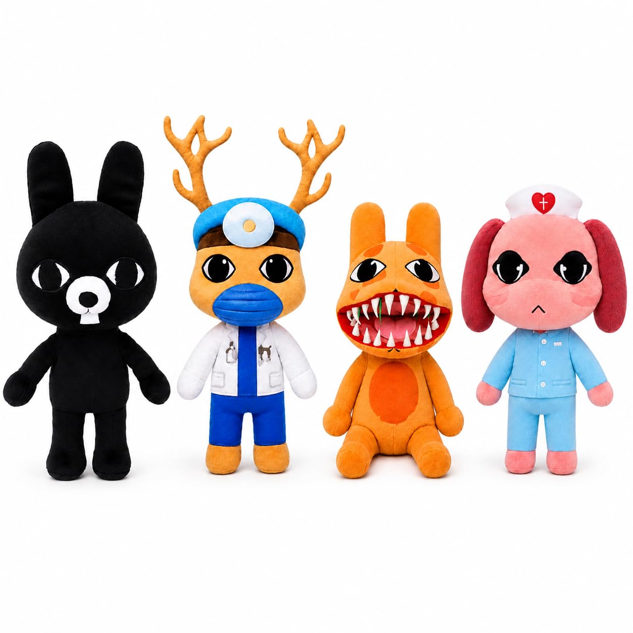 Animal Hospital Plush 9.8in Role Play Figure, Collectible for Game Fans (Ratthew+Dr. Harlow+Patient002+Nurse)