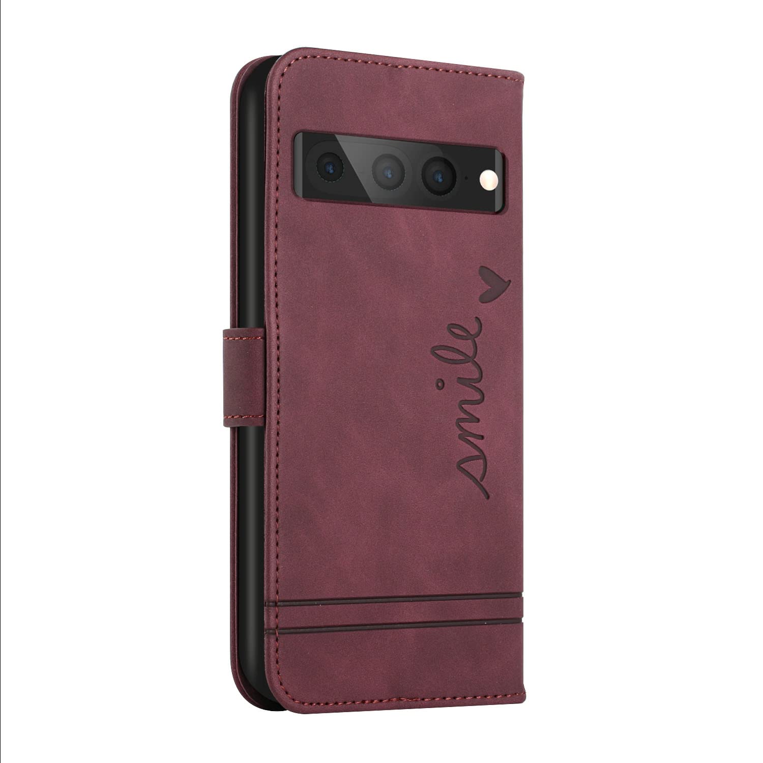 Étui à Rabat Cuir PU Pour Google Pixel 7 5G - Fenêtre Visible, Aimant Invisible, Support Intégré - Noir