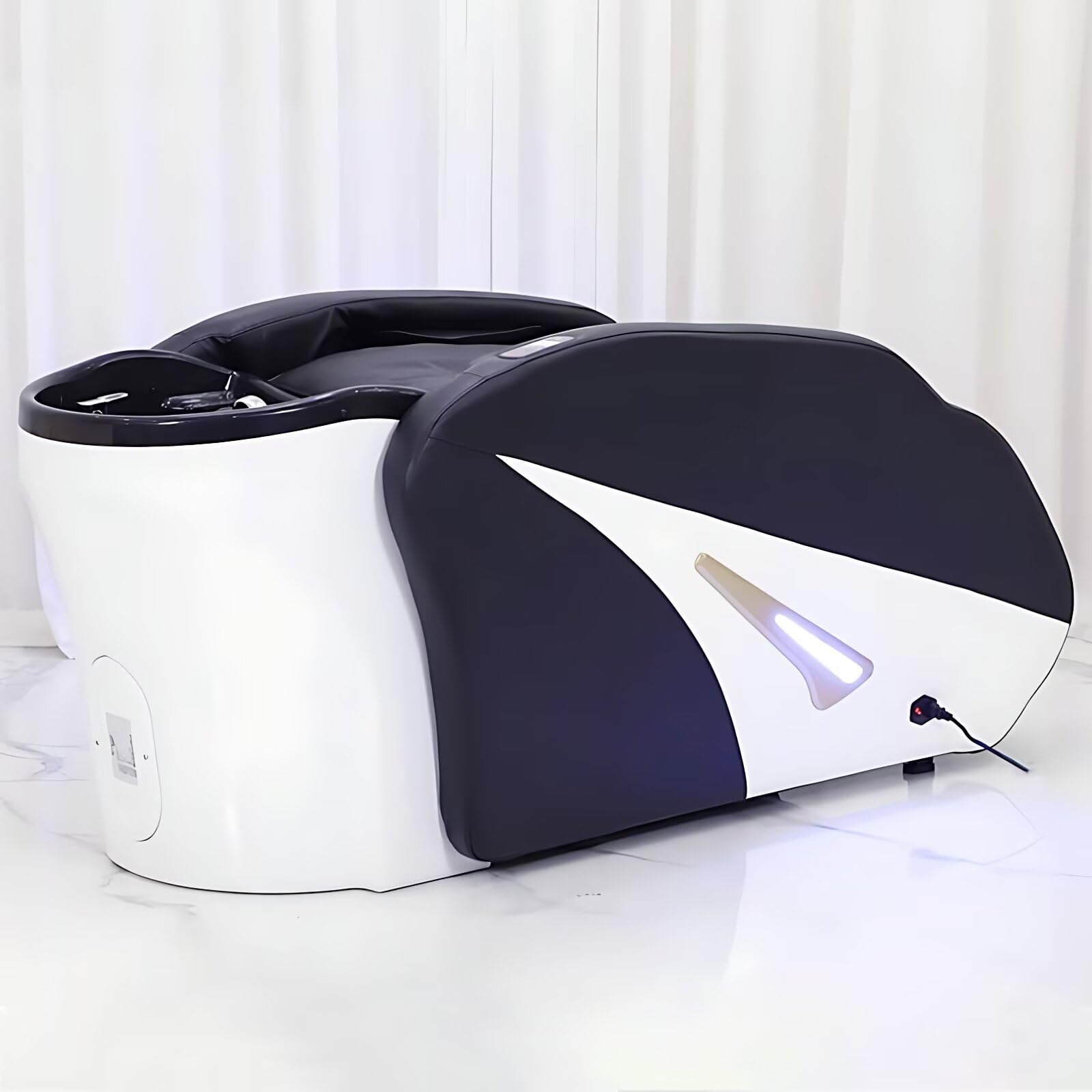 Salon-Spa-Ausstattung, Salon-Shampoo-Liege/Massageliege Im Modernen, Minimalistischen Design In Schwarz, Kopf-Spa-Ausstattung und Spa-Liege Inklusive Wasserkreislauf, Ganzkörpermassage und A
