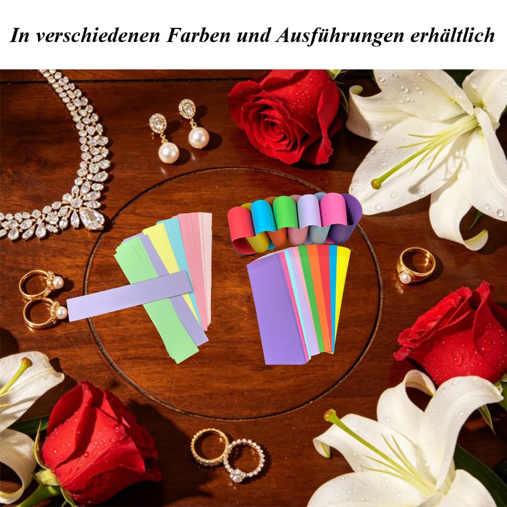 Papierkette 200 Stück Papiergirlande Bunte Papierstreifen Bastelstreifen,Kettenstreifen Streifen Regenbogen Bastelzubehör,Girlande Papier für Klassenzimmer Zuhause Partydekorationsartikel