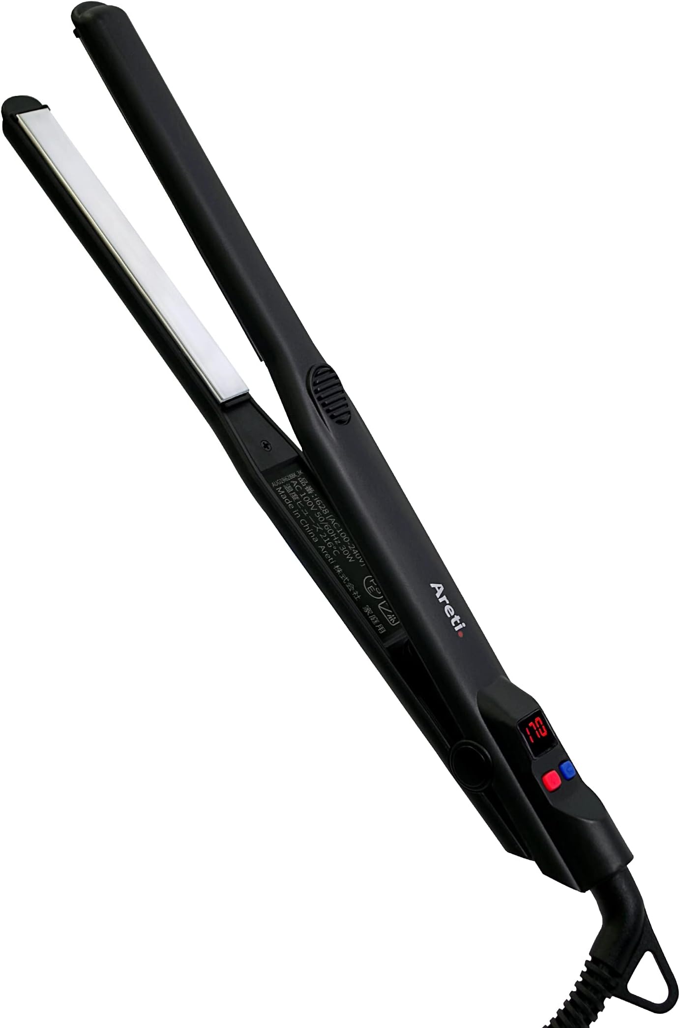 Areti Tokyo 0.6 Inch 15mm Flat Iron Hair Straightener for Straightens & Curls with Titanium Plates & Adjustable Temp i628BK Precision