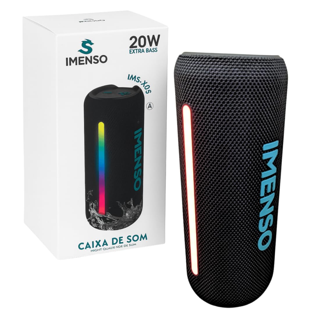 Boombox Caixa de Som Bluetooth 20W Imenso Extra Bass, Portátil