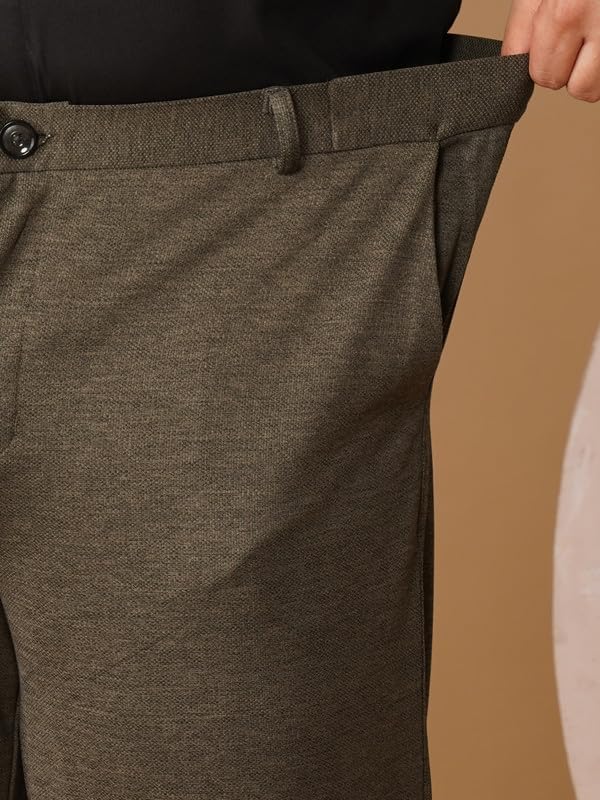Image of OOMPH! Luxury Lycra Stretchable Formal Pants for Men | Stylish Slim Fit Men's Wear Trousers for Office or Party | Mens Fashion Dress Trouser Pant