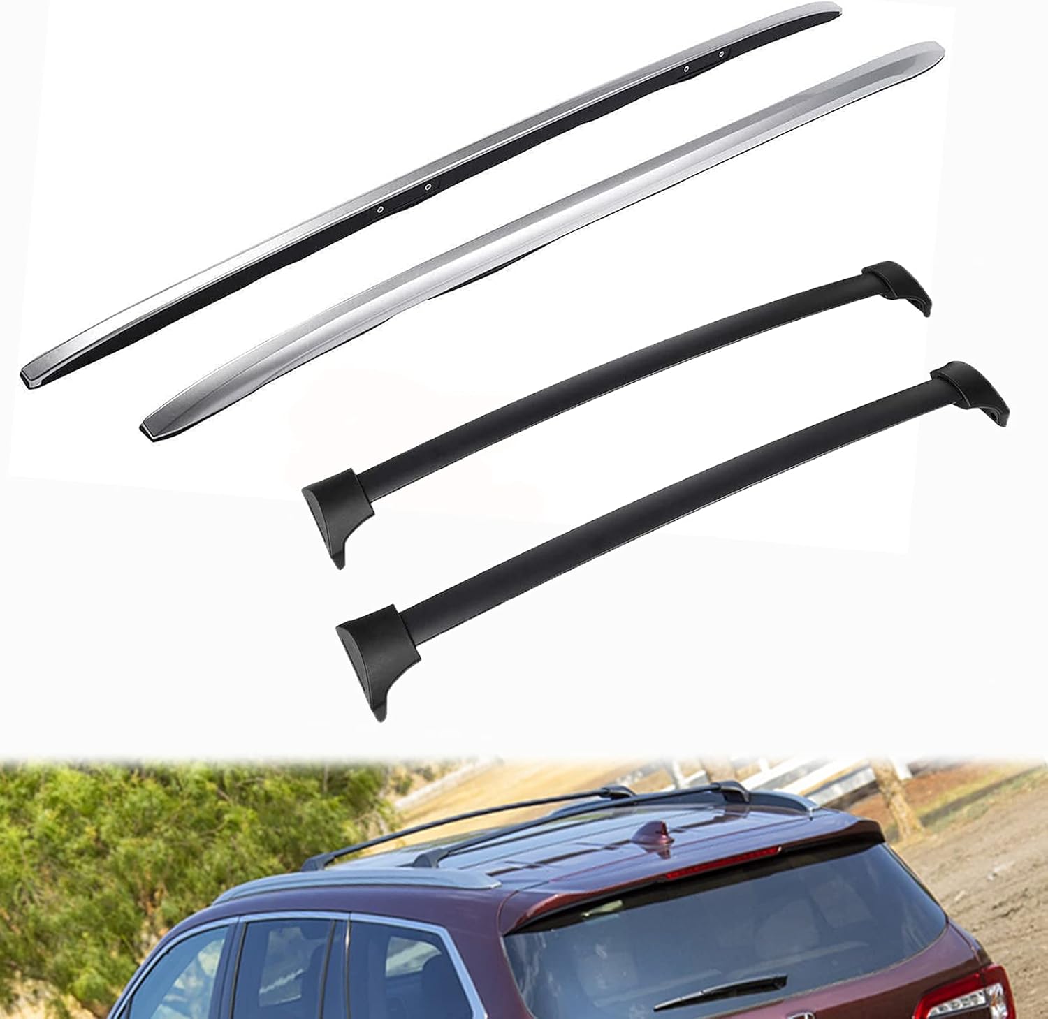 ANTS PART 4Pcs Roof Rack Side Rails + Cross Bars for 2016