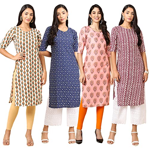 Image of Pinkmint Women's Crepe Digital Print Straight Kurta (RM-348-370-360-366)