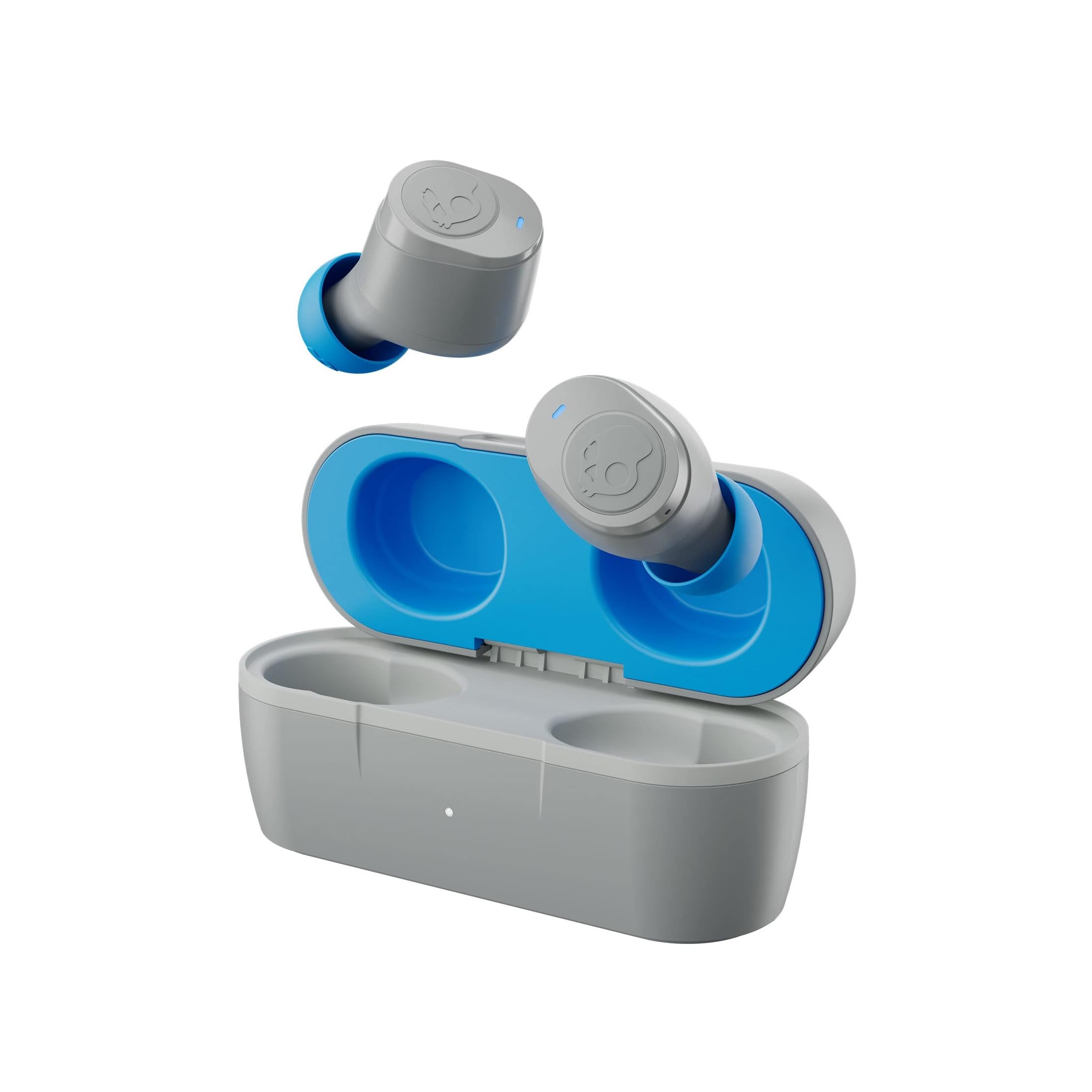 Skullcandy Jib True XT 2 Wireless Earbuds, Noise Isolating Bluetooth Headphones with Charging Case, Light Gray Blue