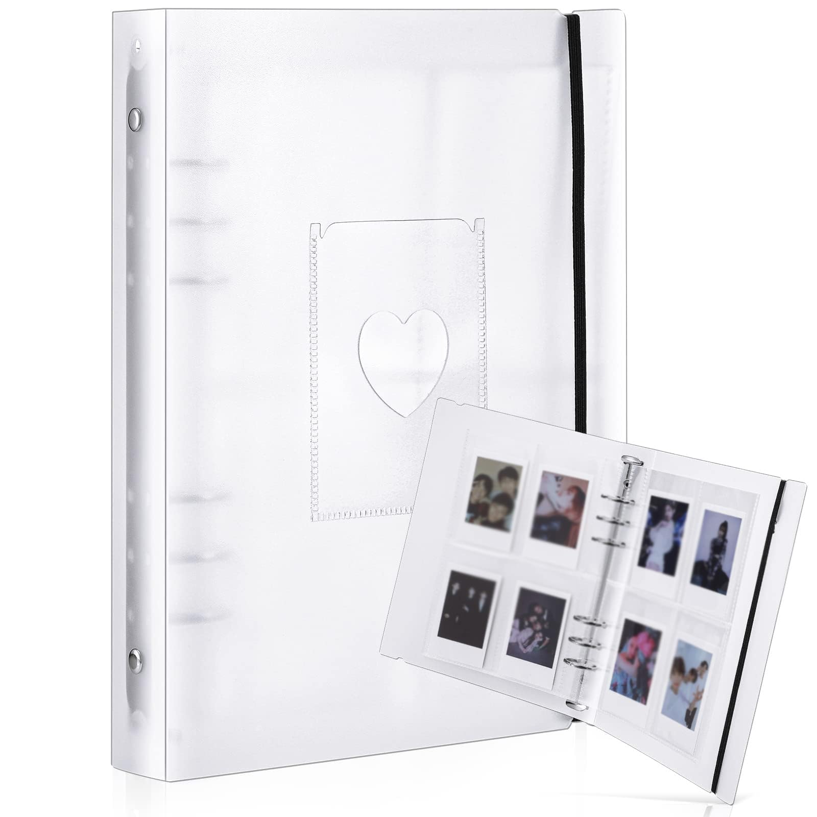 – Mini Photo Album with 20 Pcs Inner 6 Ring Photocard Binder A5 Kpop Photocard Holder Book Photo Card Holders Photo Album Folder Clear Photocard Sleeves for Business Card, or Picture (4 Photo Style)