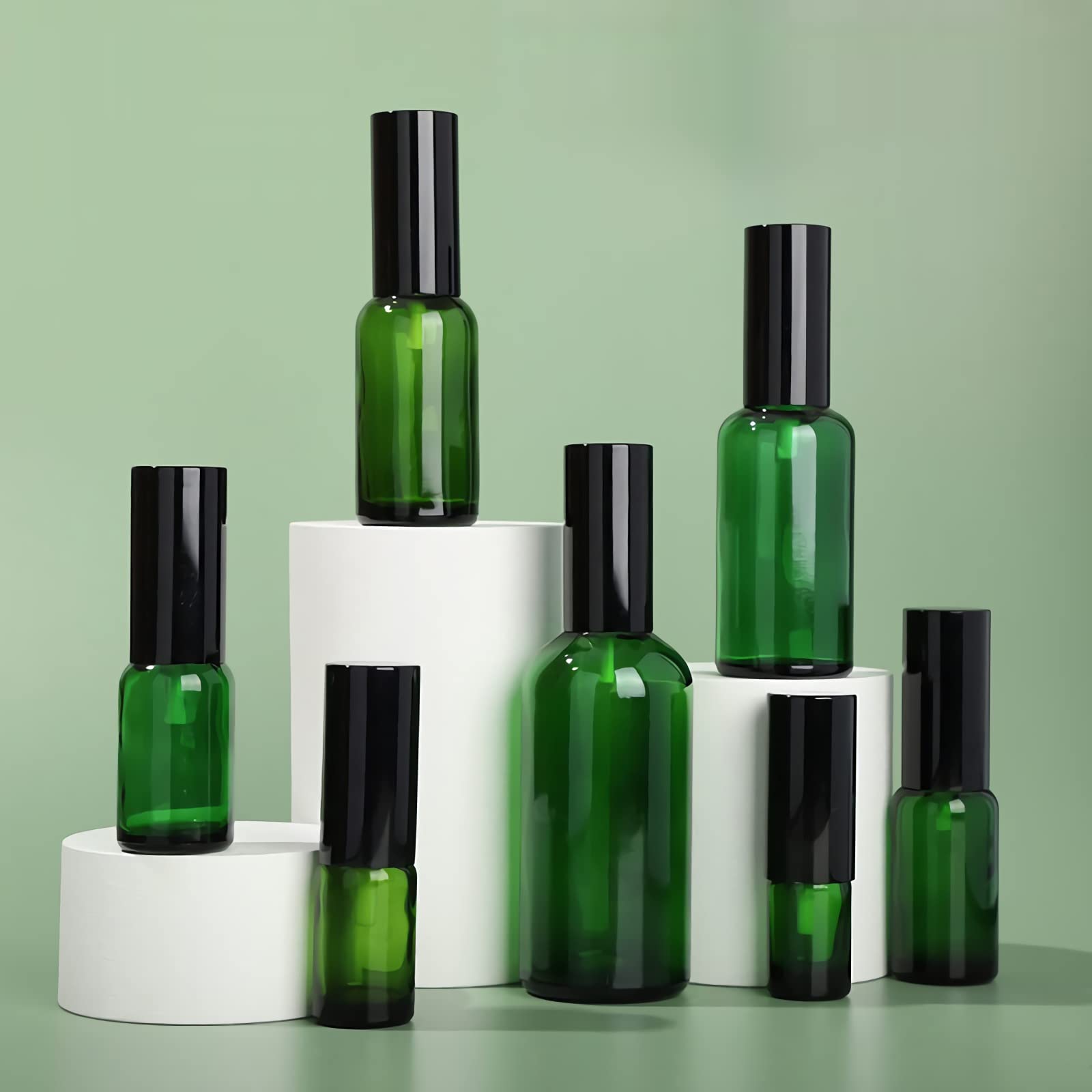 24 pièces 10ml Bleu flacons vaporisateurs vides en Verre de Avec Sprayer Noir, pour Parfum Cosmétique Pulvérisateur Bouteille Voyage Rechargeable
