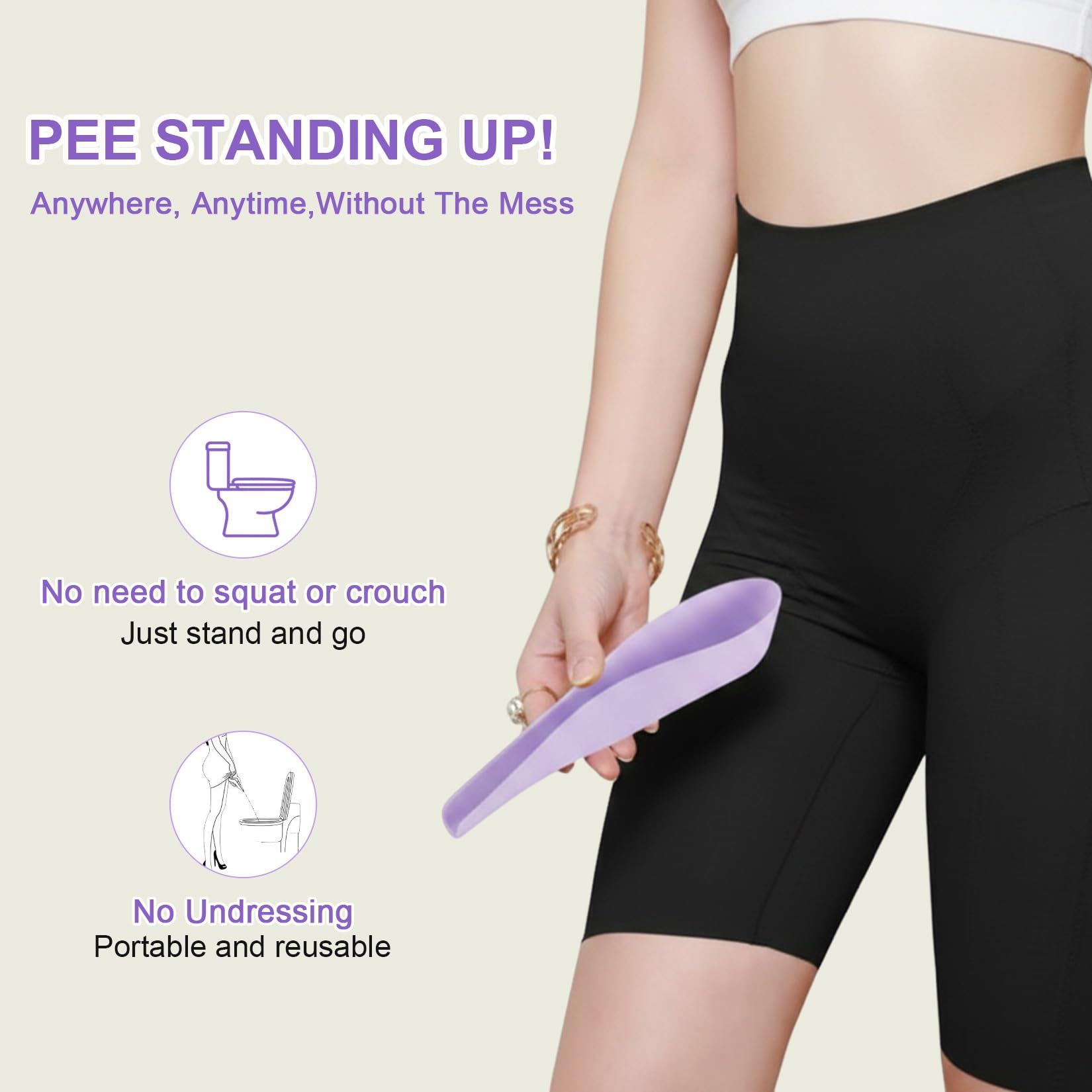 Orinal Femenino Portátil para Orinar de Pie, Embudo de Viaje Reutilizable para Mujer, Accesorio de Baño para Camping y Senderismo