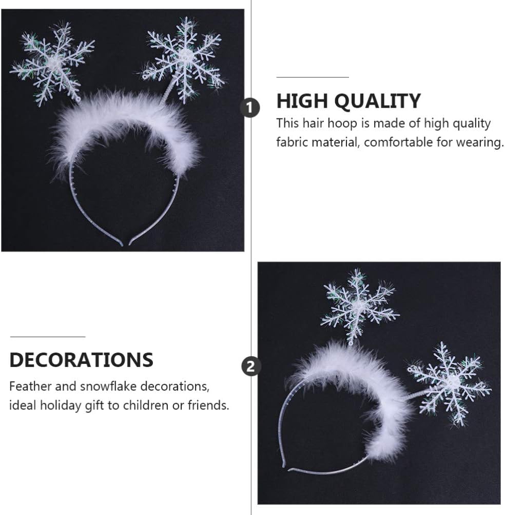 FRCOLOR Snowflake Headbands, 6pcs Snowflake Head bopper Glitter Headband Christmas Hair Bands for Xmas Party Favors Supplies - Image 3
