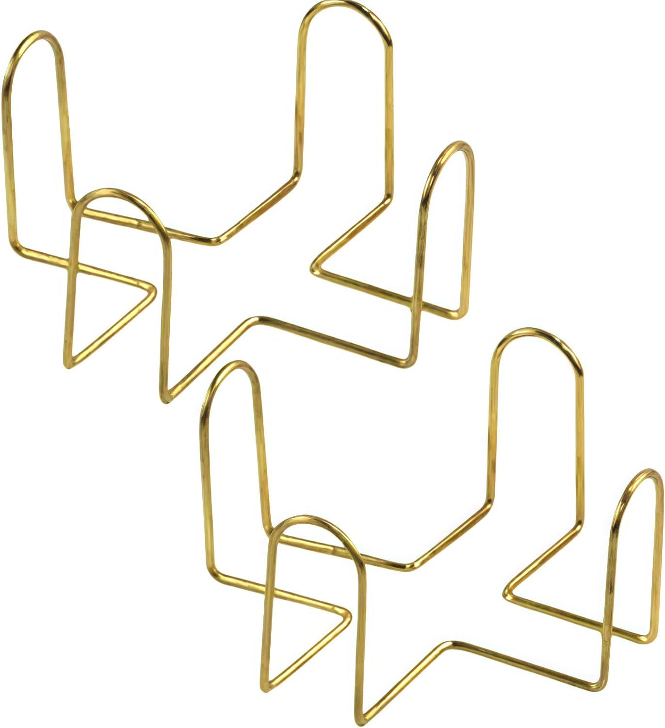 2Pcs Iron Coaster Holder Metal Storage Rack Coasters Shelf for Both Round and Square, Bar Coasters (4.40 X 4.40 X 2.48inch) (Gold)