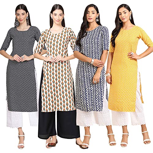 Image of Pinkmint Women's Crepe Digital Print Straight Kurta