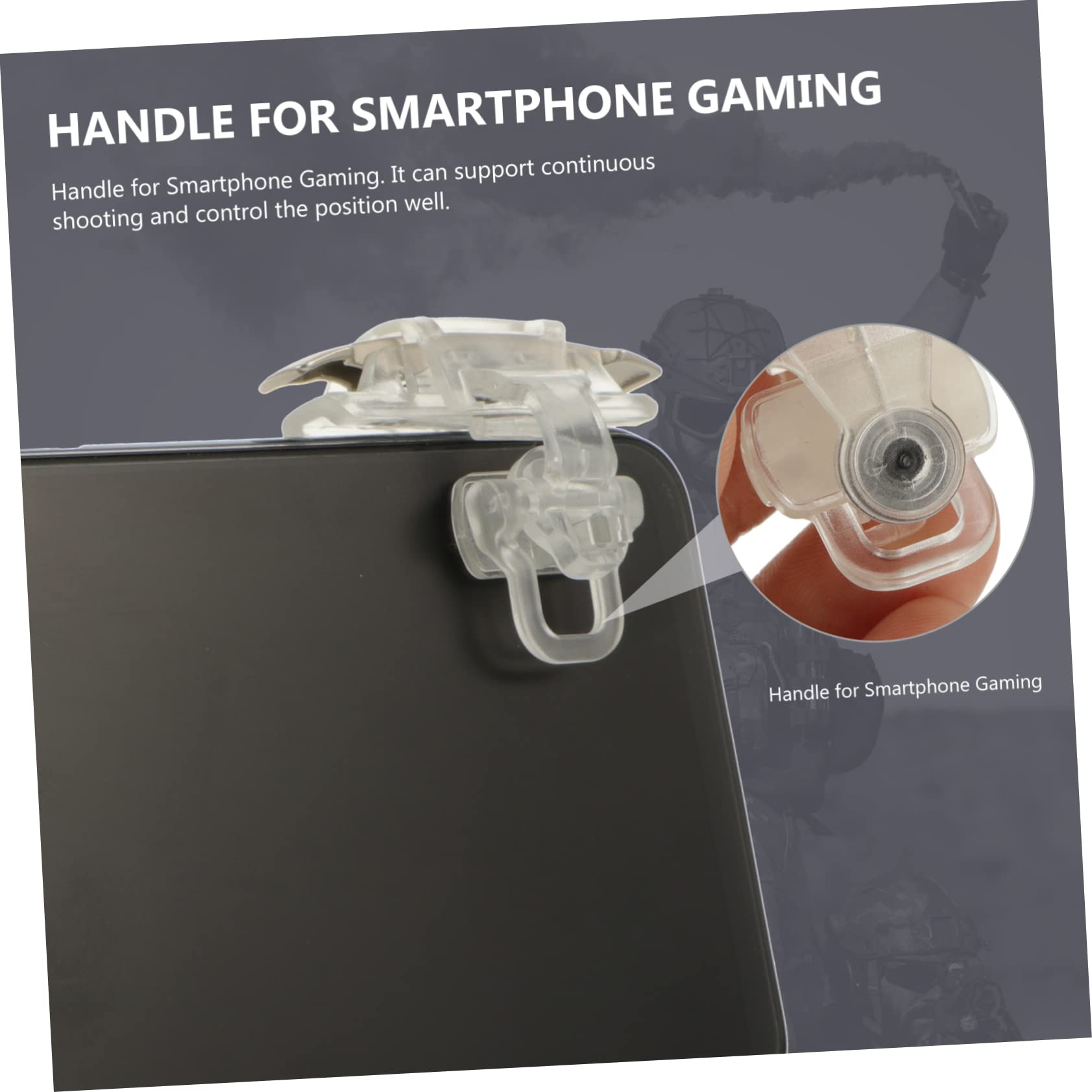 Manette De Jeu pour Smartphone Tirs, Déclencheur Mobile, Accessoire Transparent, Pince Réglable, Compatible Téléphone Portable, Jeu Shooting, Ensemble 2 Pièces