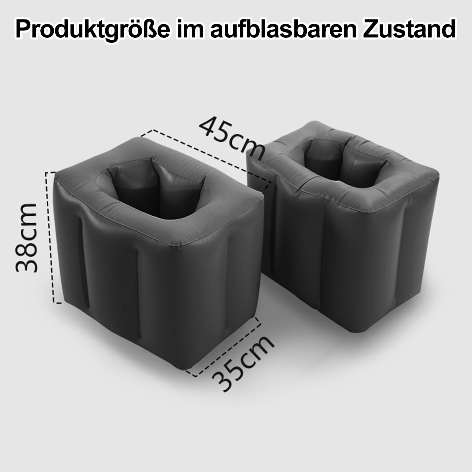 Reposapiés Hinchable de Viaje, Reposapiés Hinchable, 2 Piezas | Cojines de Llenado Portátiles, Relleno de Espacio para Vehículos, Para aviones, autobuses, trenes, oficinas, 35x38x45 Cm