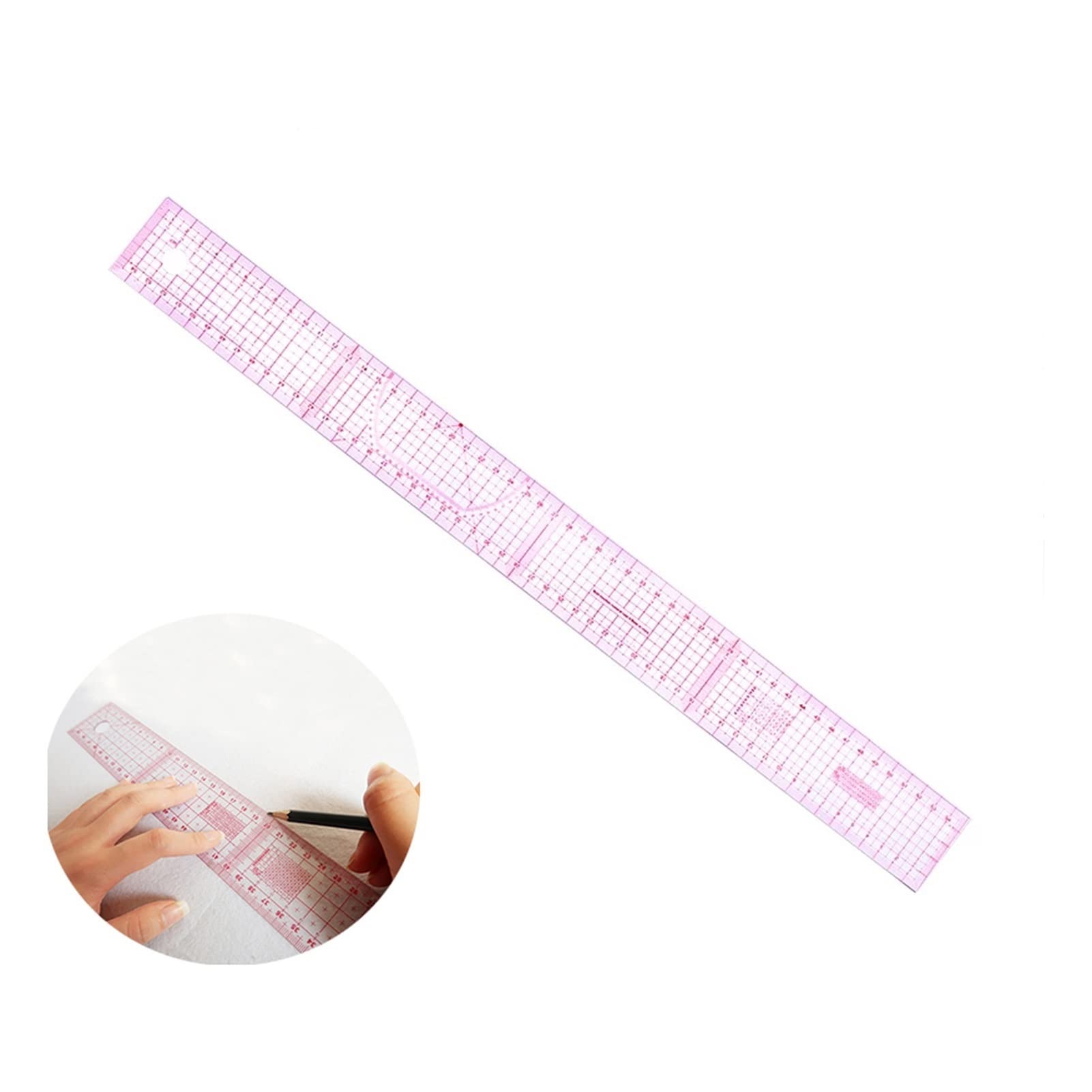 oiujhgCDS Rulers, 54cm Tailor Multi-Function Grading Ruler Double Side Metric Straight Sewing Craft Tool