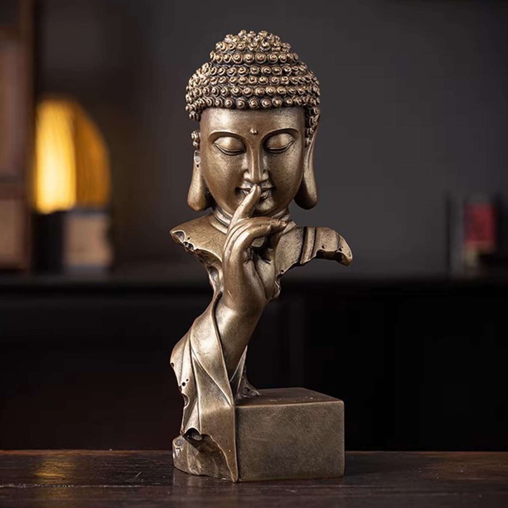 Ornamenti con buddha statua in stile zen Coltivare un'atmosfera spirituale serena ed edificante statua buddha Utilizzabile per home decor Giardino esterno ecc (B)