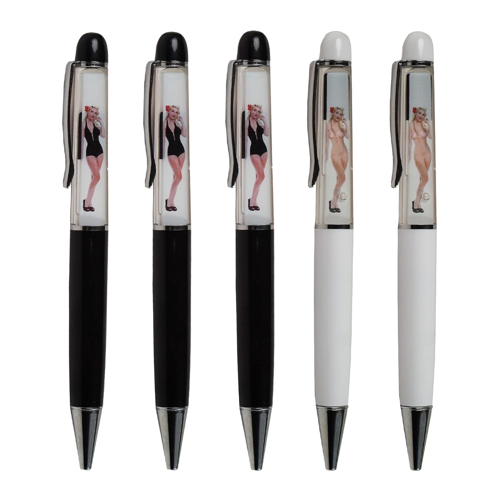 Naked Lady Girl Funny Writing Journaling Office Pen Floating Floater Tip And Strip Kawaii Ballpoint Nude Pens For Adult Women Men Nice Gift 5 PCS