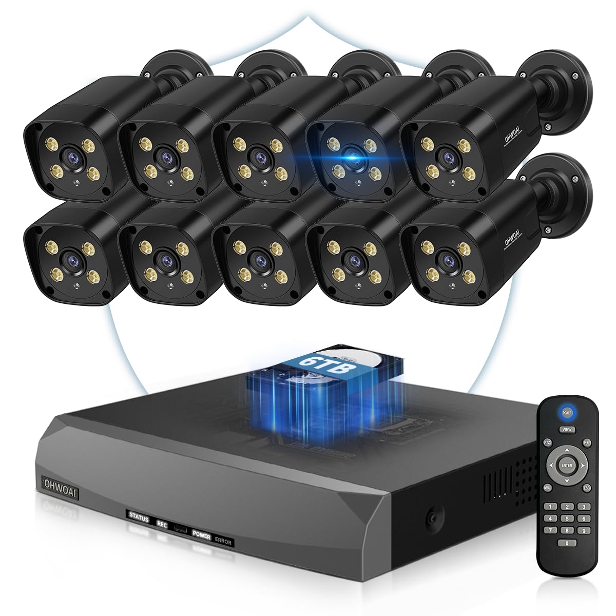 Amazon.co.jp: OHWOAI 10台セット PoE防犯カメラ 屋外用 4K 800万画素