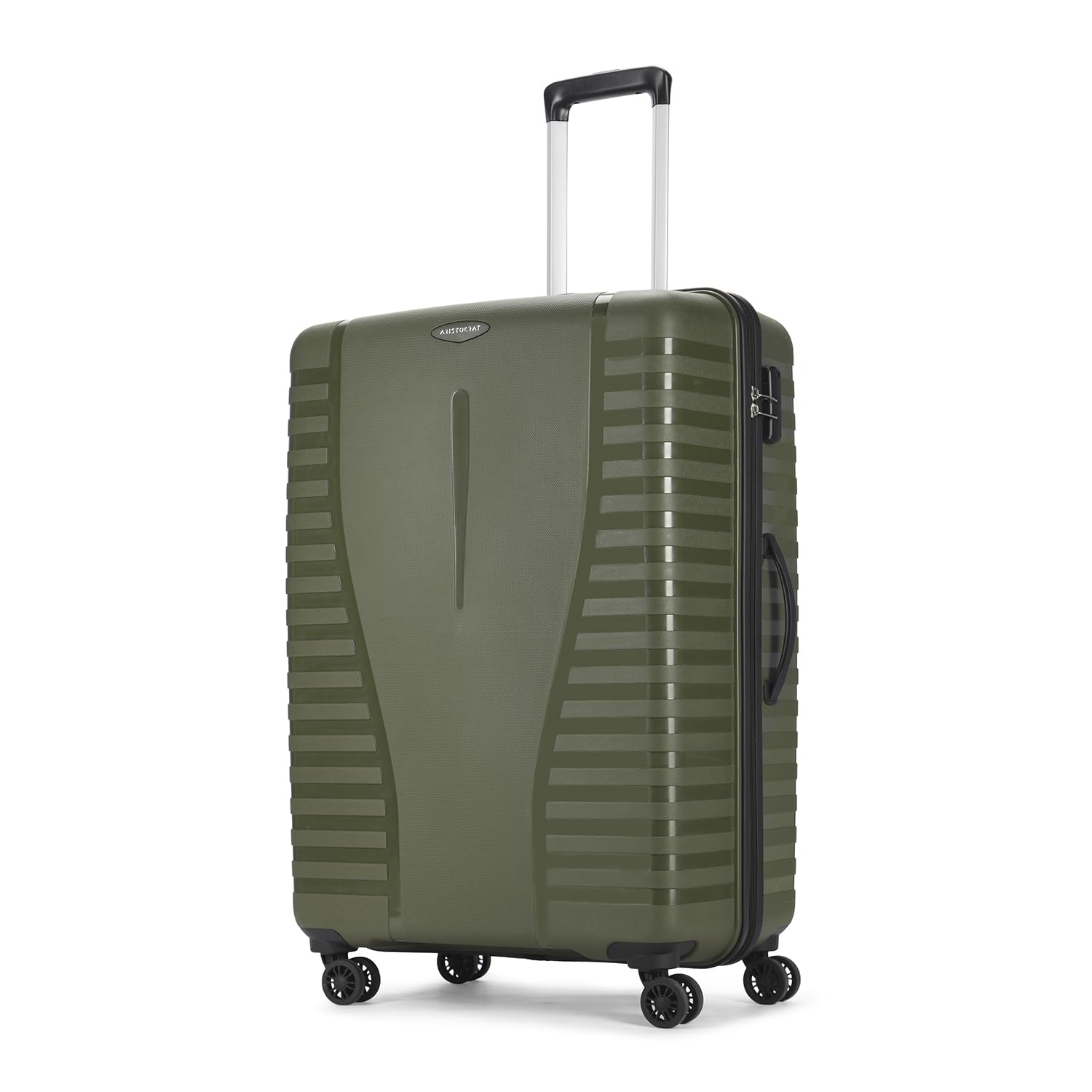 Aristocrat Airpro 8 Wheels Trolley Bags for Travel Hard Case Luggage, Lightweight Bag & Combination Lock|7 Years Warranty, Ivy Green, Check-in | 76 cm | Large, Spinner