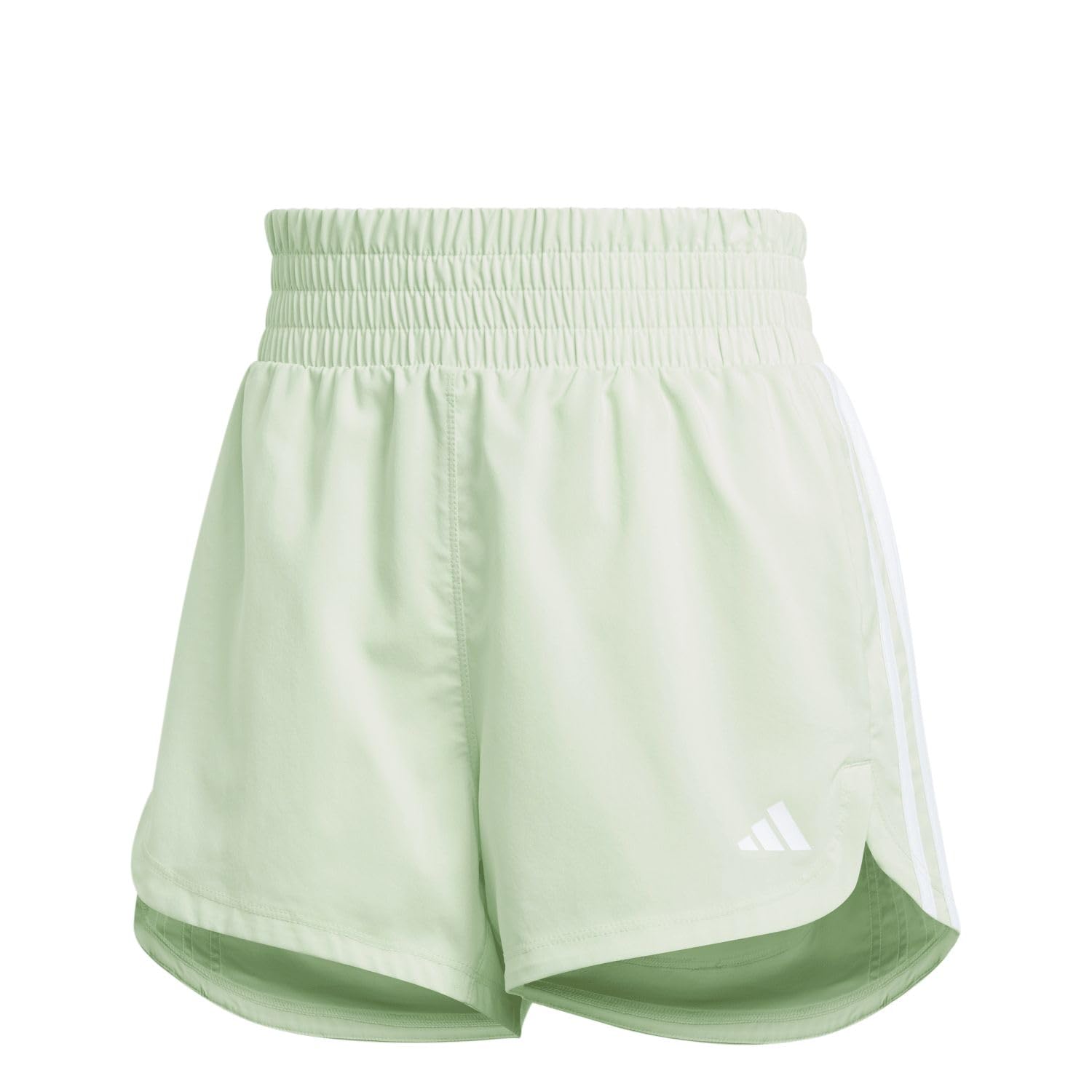 adidas Women Pacer Training 3 Stripes Woven High Rise Short Shorts, L, 3 inch
