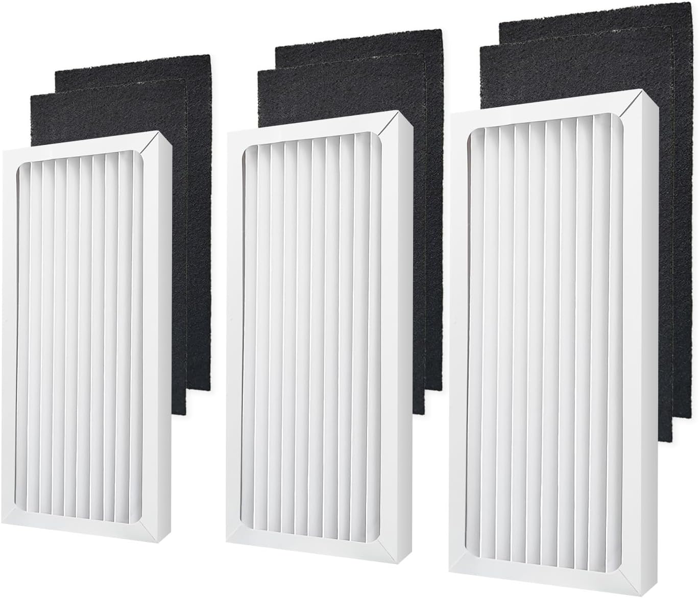 990051000 True Air Filters Replacement Compatible with Hamilton Beach TrueAir Air Purifier 04383 04384 04385 04386A - 3 HEPA Filters & 6 Pre-Filters
