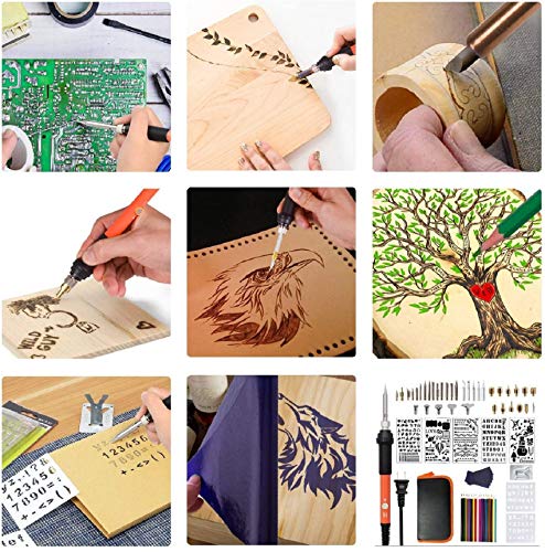 image for Nerdi Wood Burning Tool Creative Adjustable Temperature Iron and DIY V