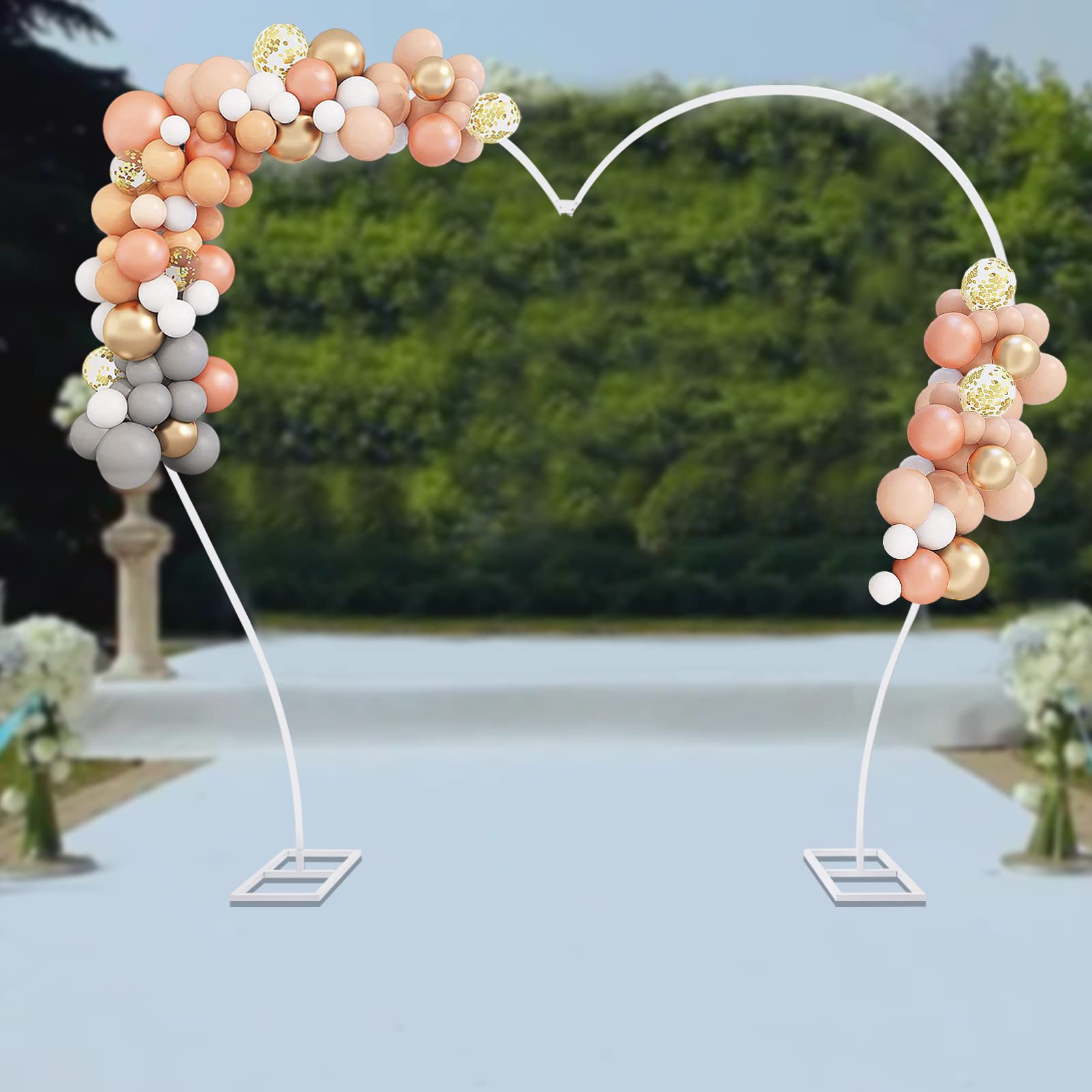 Support d'arche de ariage en étal 3D Efavorart avec plateau rond et cadre de ballon floral robuste pour décoration de fête