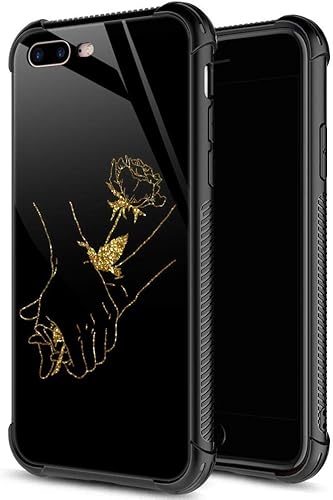 Miniatura 22 de Funda para iPhone 7/8 Plus, protección de grado militar, esquinas a prueba de golpes, funda antiarañazos para iPhone 7/8 Plus, flor de mariposa