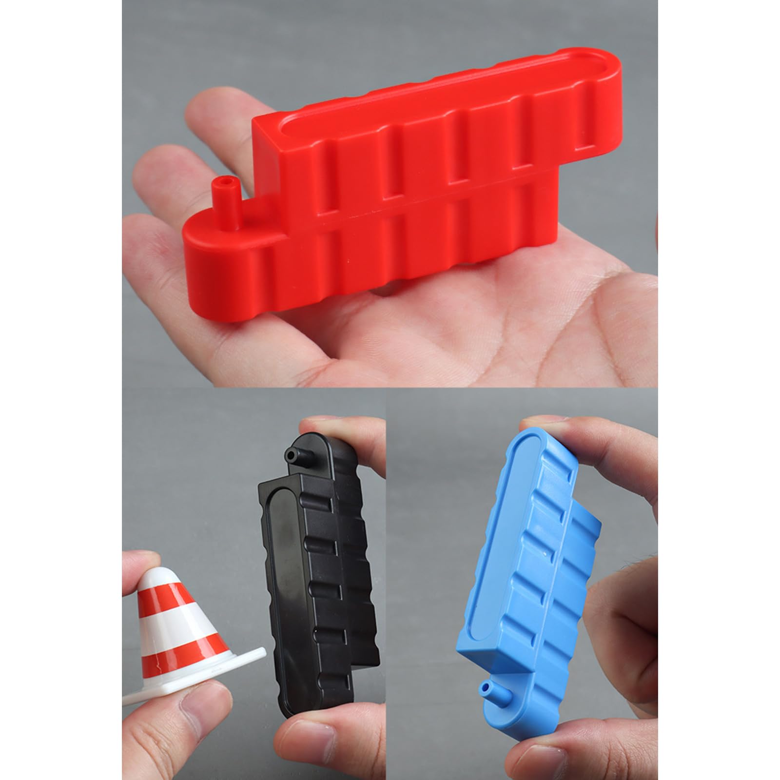 Lot de 100 barrières miniatures pour circuit de course, blanc et rouge