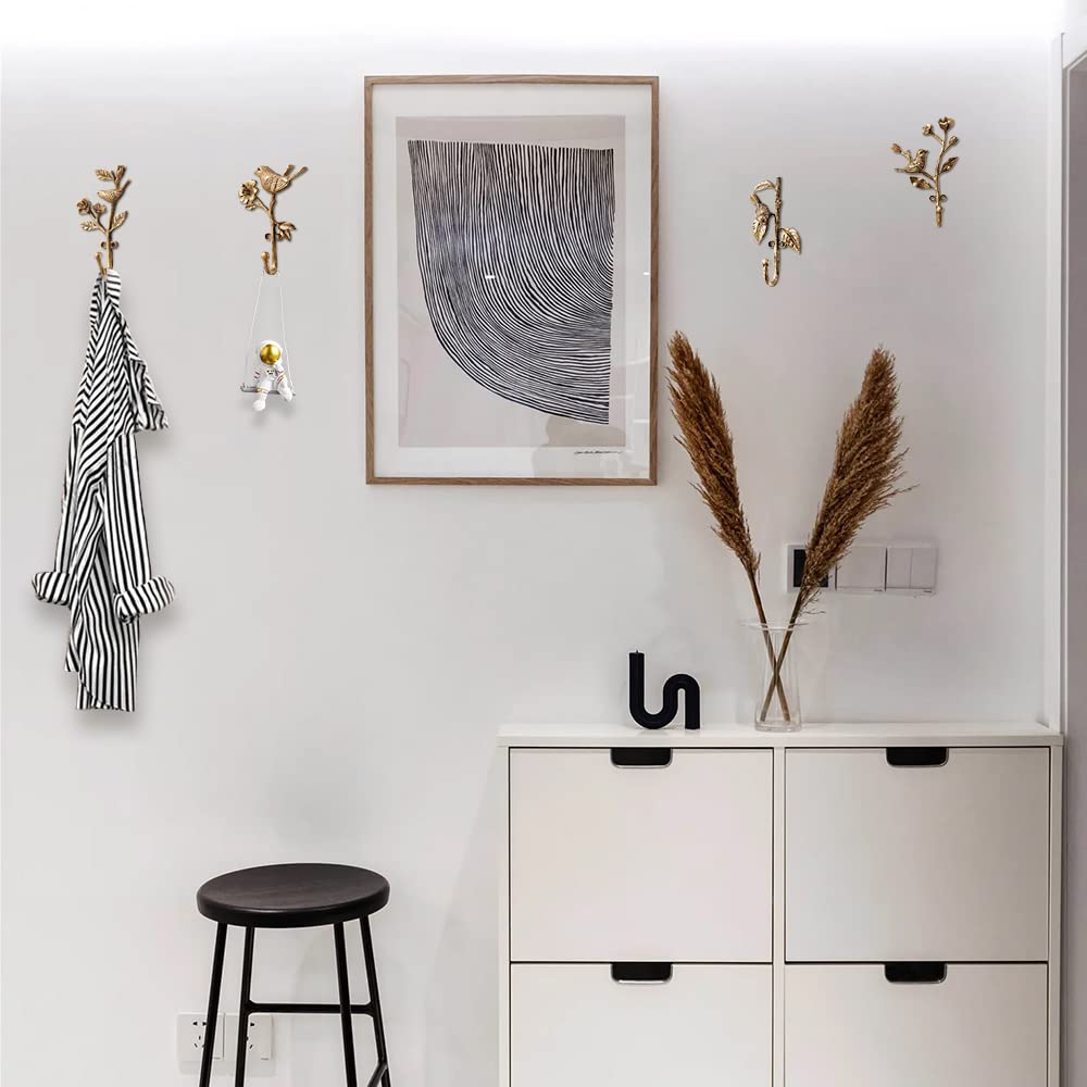 Ganchos de pared decorativos de aleación para colgar abrigos, sombreros, llaves, bolsos y ropa en el pasillo, baño (B)