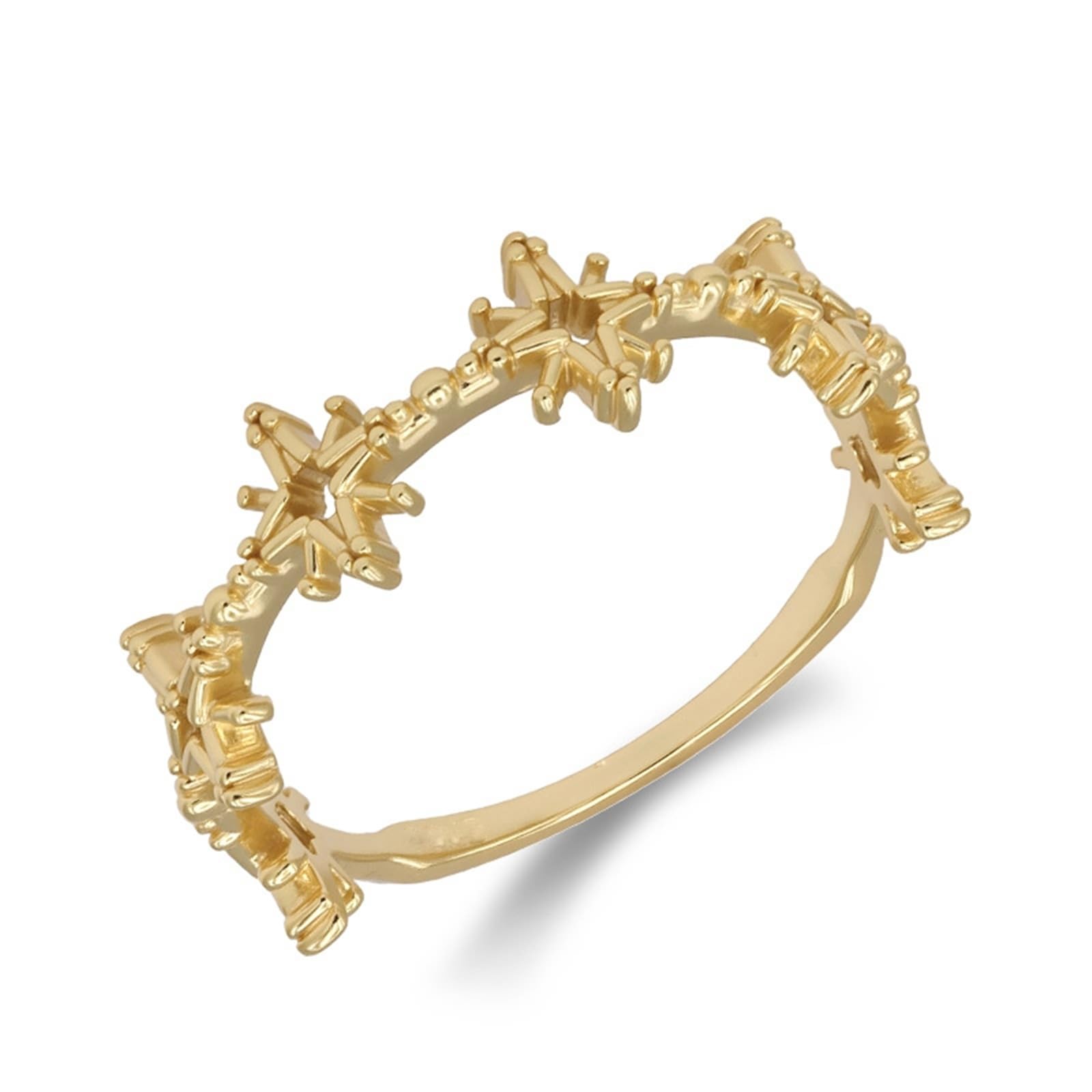 Anillo de boda Au 375/585/750 oro amarillo, estrella hueca