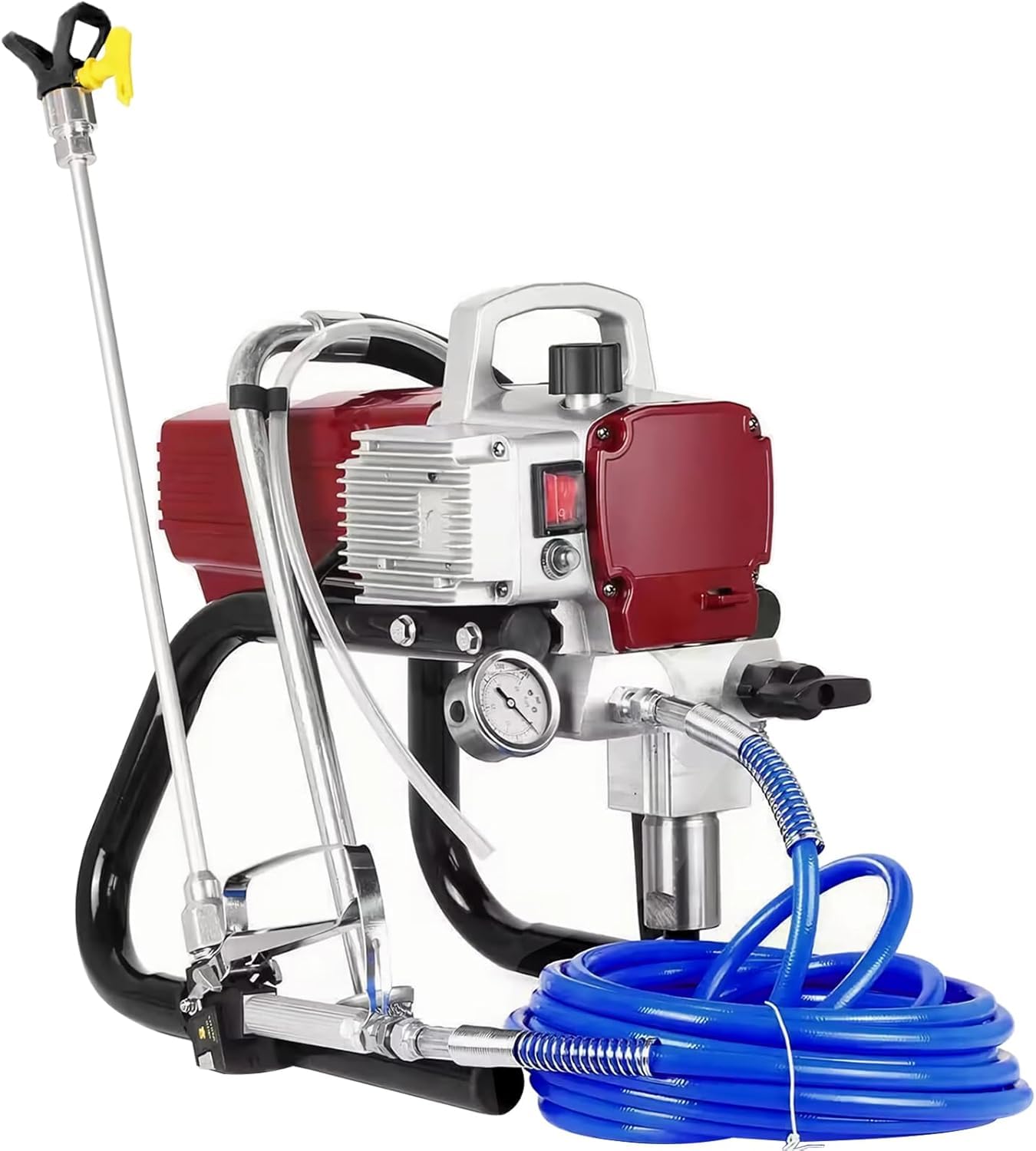 Dispositivo di verniciatura a spruzzo professionale 1,8 KW, Airless Paint 250 mm con tubo di 13 m, sistema di verniciatura a spruzzo airless ad alta pressione 1,8 l/min