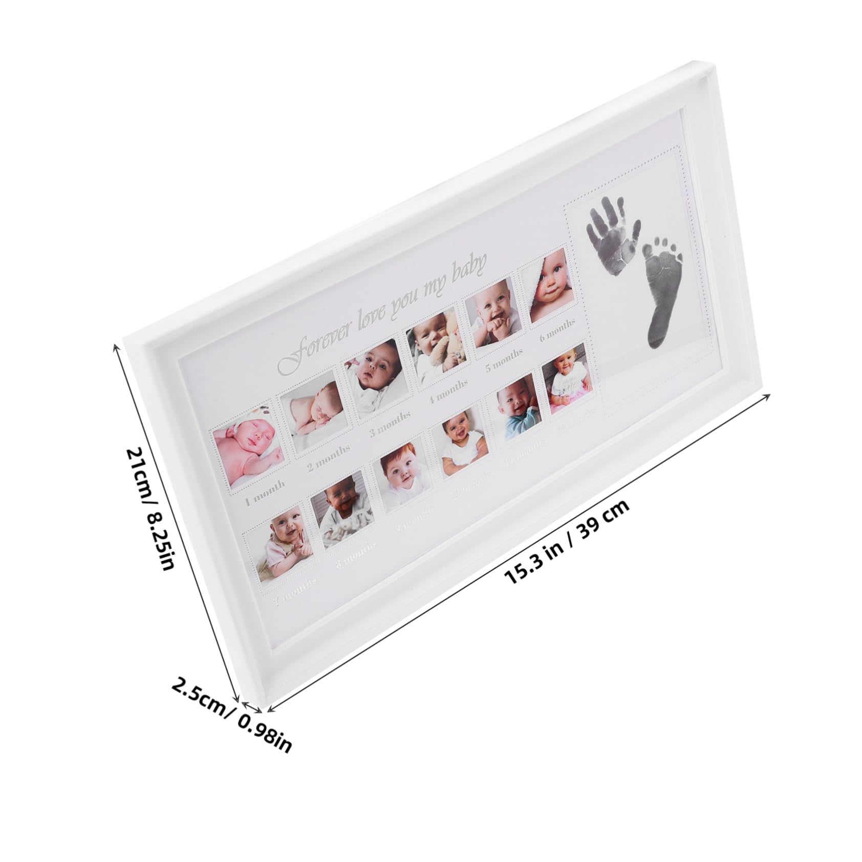 Abaodam Footprint Picture Frame for Keepsake Elegant First Year Photo Display Wall Tabletop Options Present for Parents and Showers