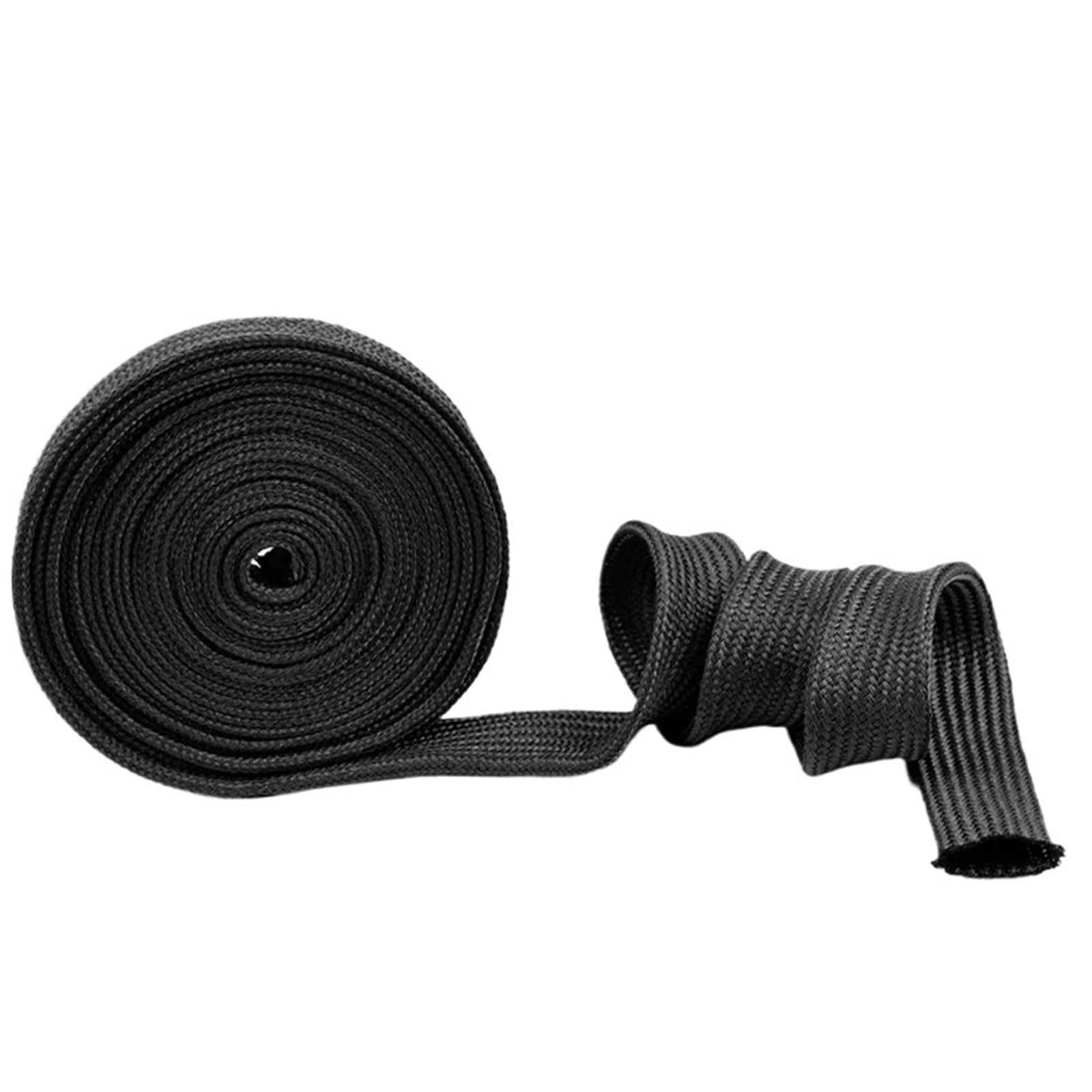 Silicone Tubing Hoses, Polyamide Braided Expandable Cable Sleeve Multicolor Multiple Sizes(Black,35MM-8M)