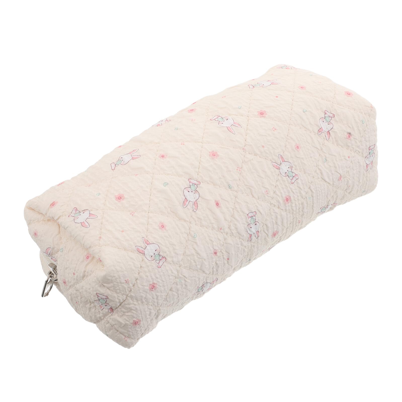 WOONEKY Grosse Trousse à Crayons en Tissu Beige, Organiseur Stable