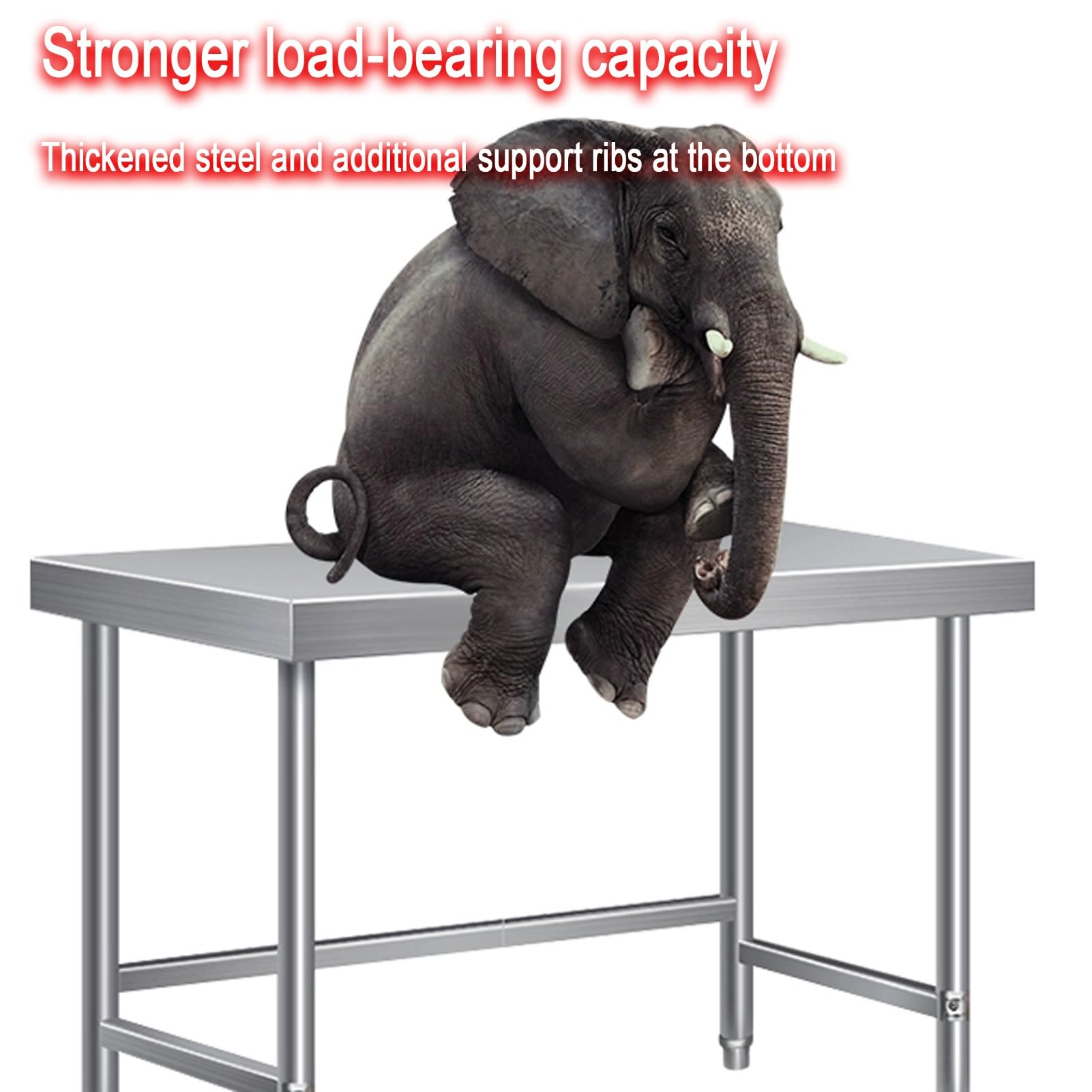 Snaweo Stainless Steel Work Table, Heavy Duty Commercial Kitchen Stainless Steel Table, Stainless Steel Prep Table for Restaurant, Garage, Home, Workstation(80x60x80cm)