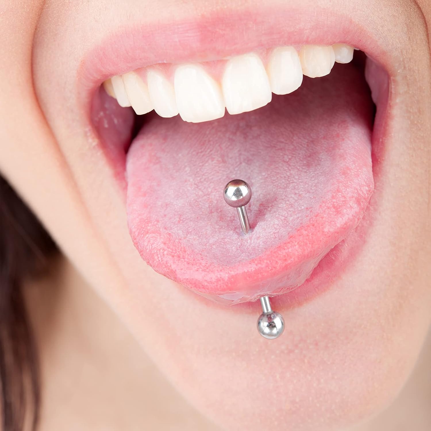 CrazyPiercing 12Pcs Different Color Tongue Rings Surgical Stainless Steel Tongue Piercing 14G 16mm Length Straight Barbell Piercing Jewelry