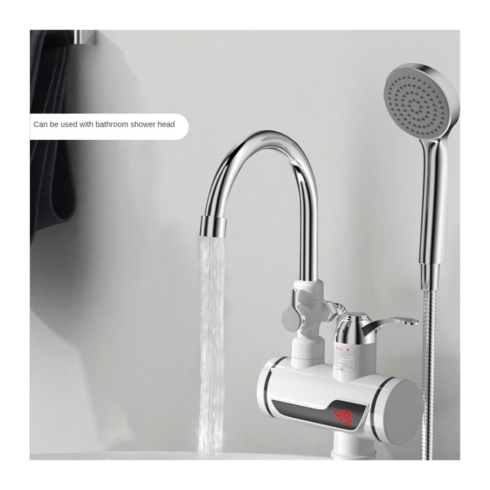 Calentador de agua de cocina, calefacción en frío, grifo, calentador de agua instantáneo, grifo caliente instantáneo, calentador de agua con cabezal de ducha(Burgundy)