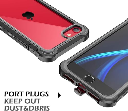 Miniatura 6 de Dexnor Funda para iPhone SE 2022, SE 2020, iPhone 87 funda con protector de pantalla transparente resistente 360 cuerpo completo, a prueba de
