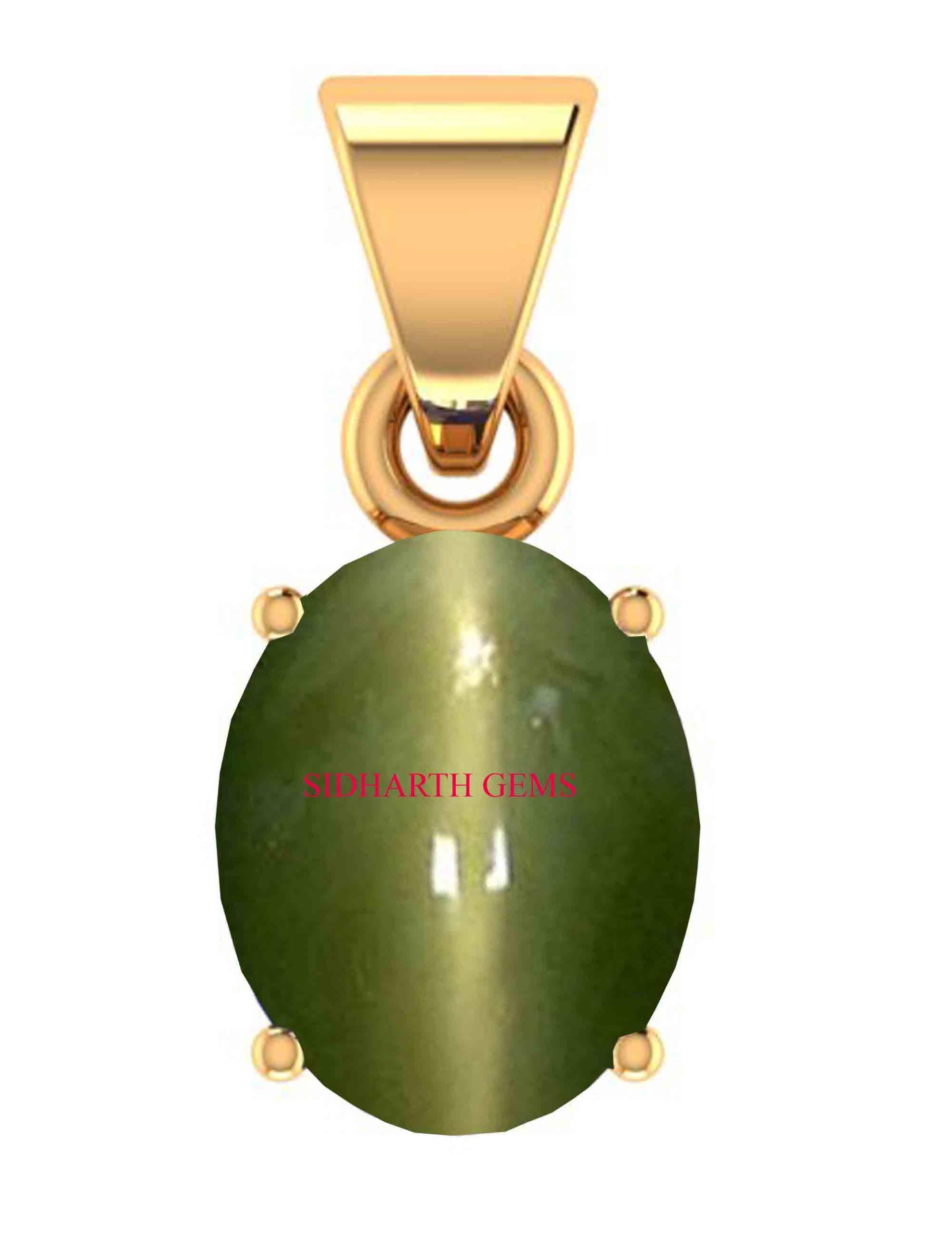 kushmiwal gems 7.25 Ratti 8.00 Carat Natural Cat's Eye Lehsunia Gemstone Pendant for Women's and Men's-picture-46