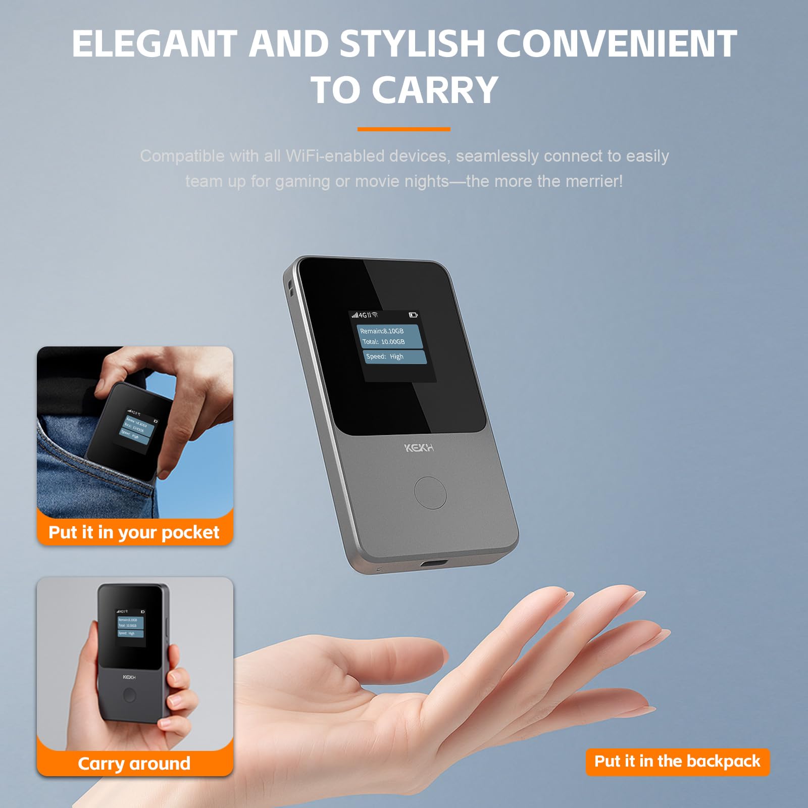 Hotspot WiFi portatile globale per viaggi, nessuna SIM richiesta, router 4G LTE che copre oltre 140 paesi, pay-as-you-go, collega fino a 10 dispositivi, dati USA da 10 GB inclusi, dati gratuiti a vita
